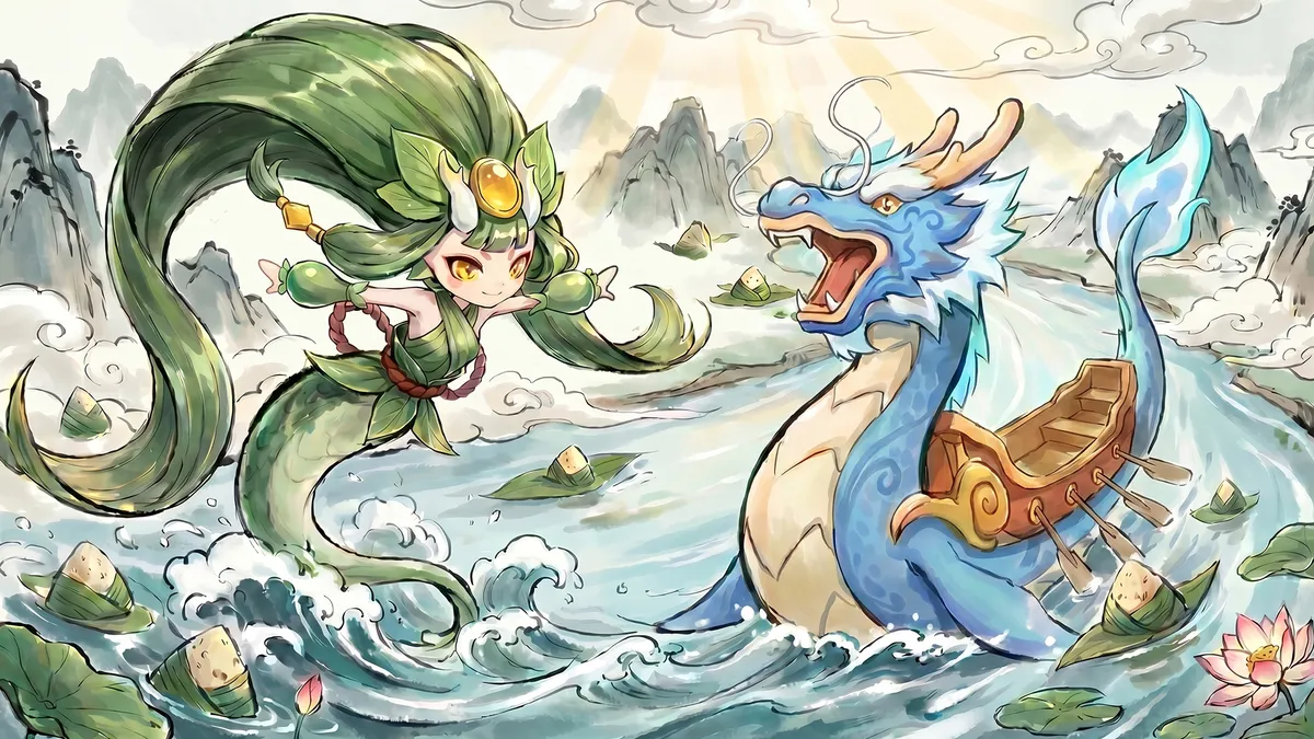 灵兽介绍｜端阳赴祥瑞 龙舟破浪，青粽御邪